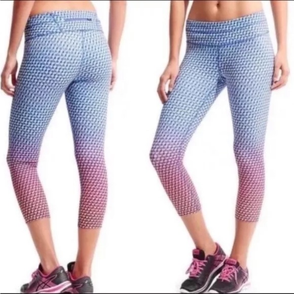 Athleta Vivid Sonar Capri Geometrical Vibrant Colorful Leggings XS - Picture 1 of 11